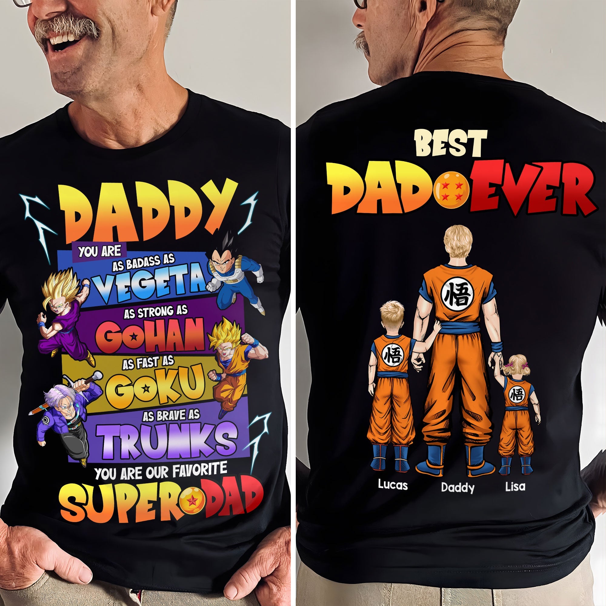 “Best Dad Ever” - Personalized Dragon Dad Shirt - Gift for Dad, Grandpa, and Super Dads Shirts PopCulturePrints