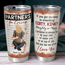 Load image into Gallery viewer, Personalized Partners in Crime Tumbler for Couples Tumbler Cup PopCulturePrints
