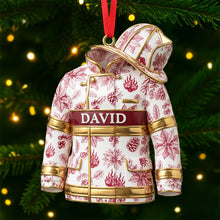 Load image into Gallery viewer, Celebrate Bravery with Our Toile de Jouy Firefighter Ornament - Personalized Gifts for Firefighters Ornament PopCulturePrints
