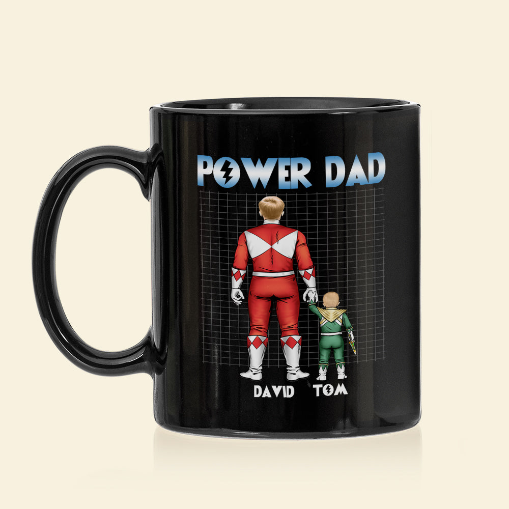 Custom Super Dad Black Mug - Perfect Gift for Father's Day Coffee Mug PopCulturePrints
