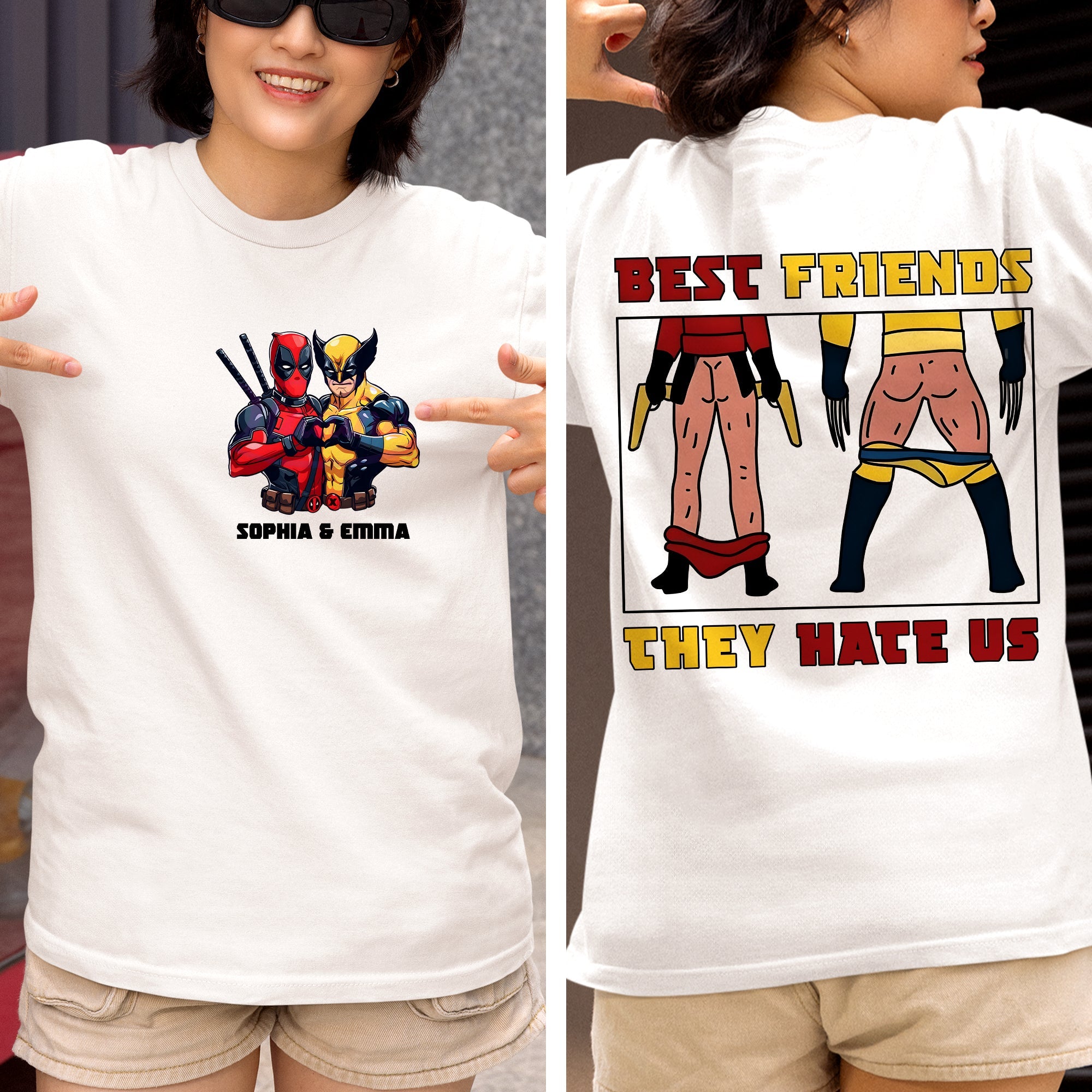 Best Friends Custom Hoodie - Deadpool & Wolverine Design