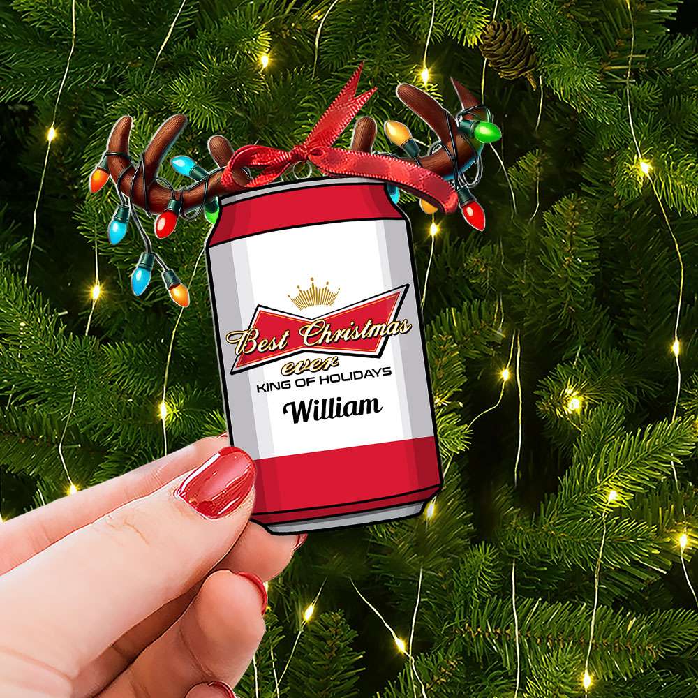 Personalized Christmas Beer Can Ornament for Beer Lovers Ornament PopCulturePrints