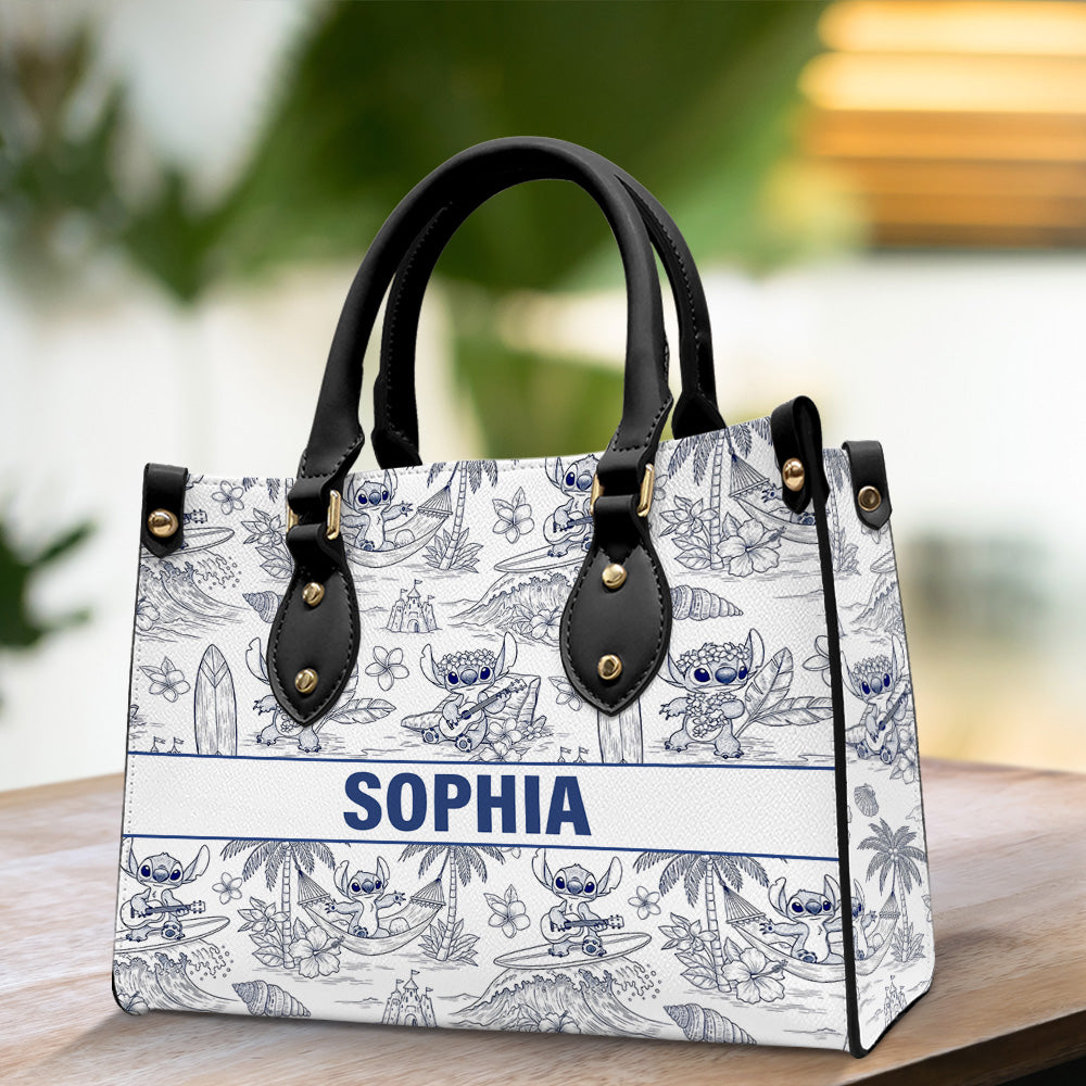 “Bring Your Love for Movies to Life!” - Cute Alien Monster Personalized Leather Bag - Custom Gift for Movie Fans, Friends, and Family Leather Bag PopCulturePrints