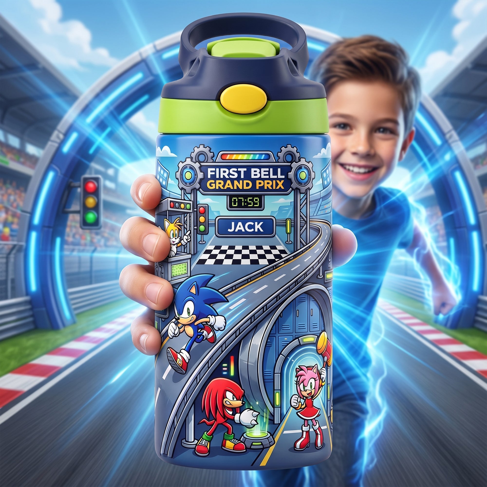 Speed Up Your Day with Sonic – Personalized 12oz Tumbler for Kids