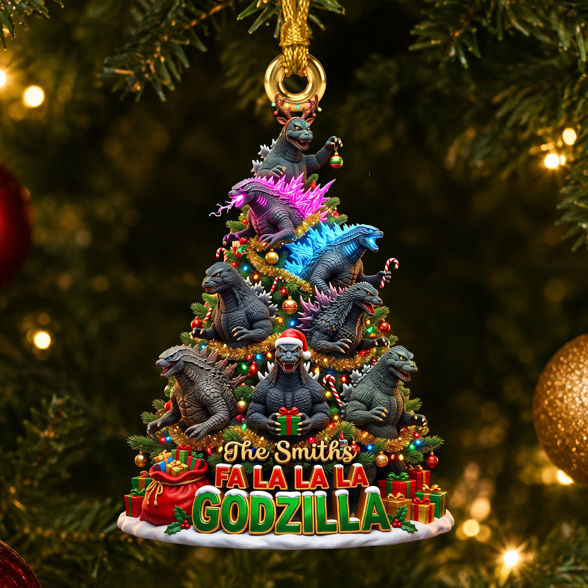 Celebrate This Holiday Season with a Personalized Giant Monster Ornament - The Perfect Gift for Godzilla Fans!