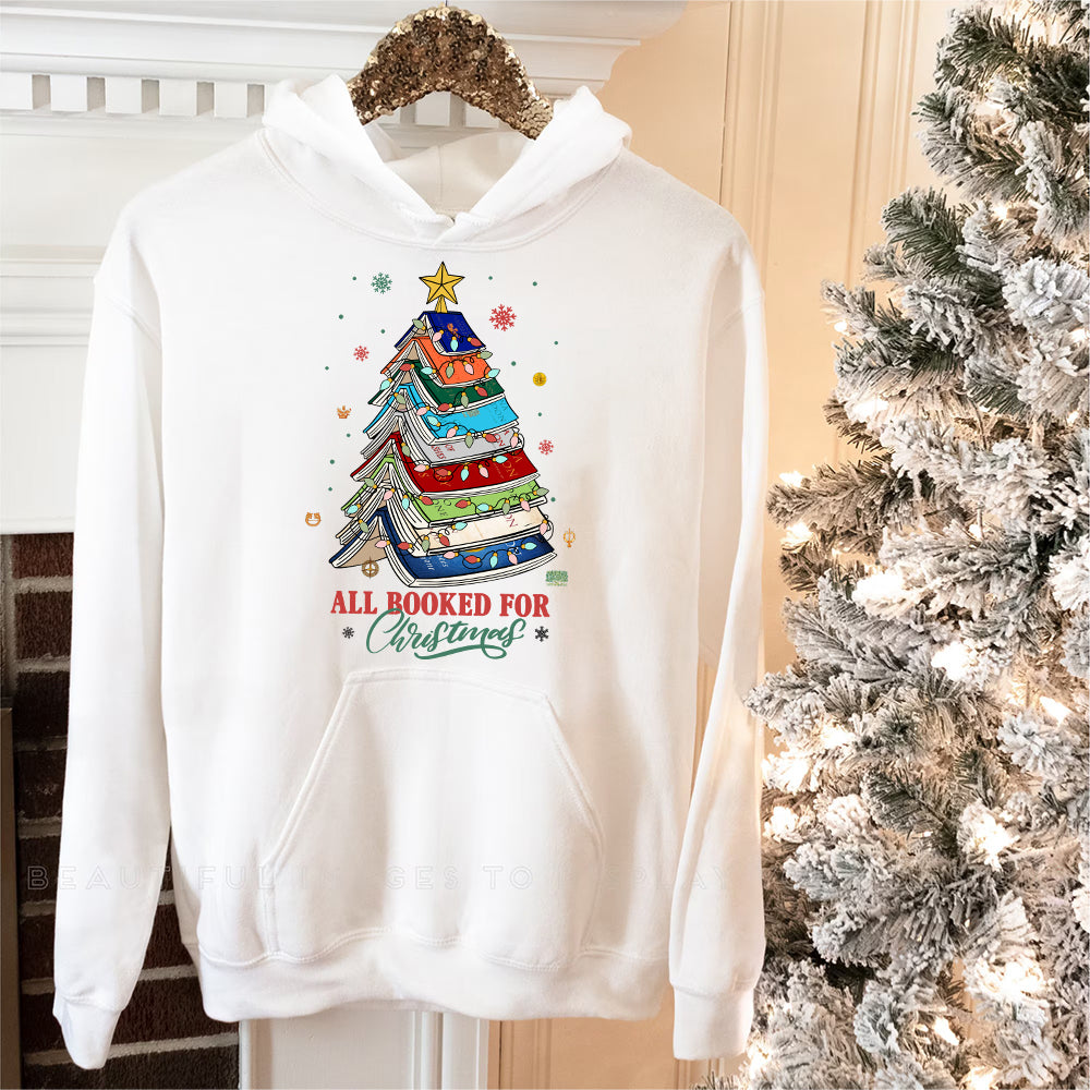 Christmas Book Tree Hoodie - Perfect Gift for Book Lovers