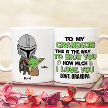 Load image into Gallery viewer, Personalized Grandson Gift Mug - Custom Grandpa Love Message Coffee Mug PopCulturePrints

