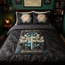 Load image into Gallery viewer, "The Dawn of a New Campaign", Unique Personalized Quilt Bed Set for Newlywed Gamers Bedding Set PopCulturePrints
