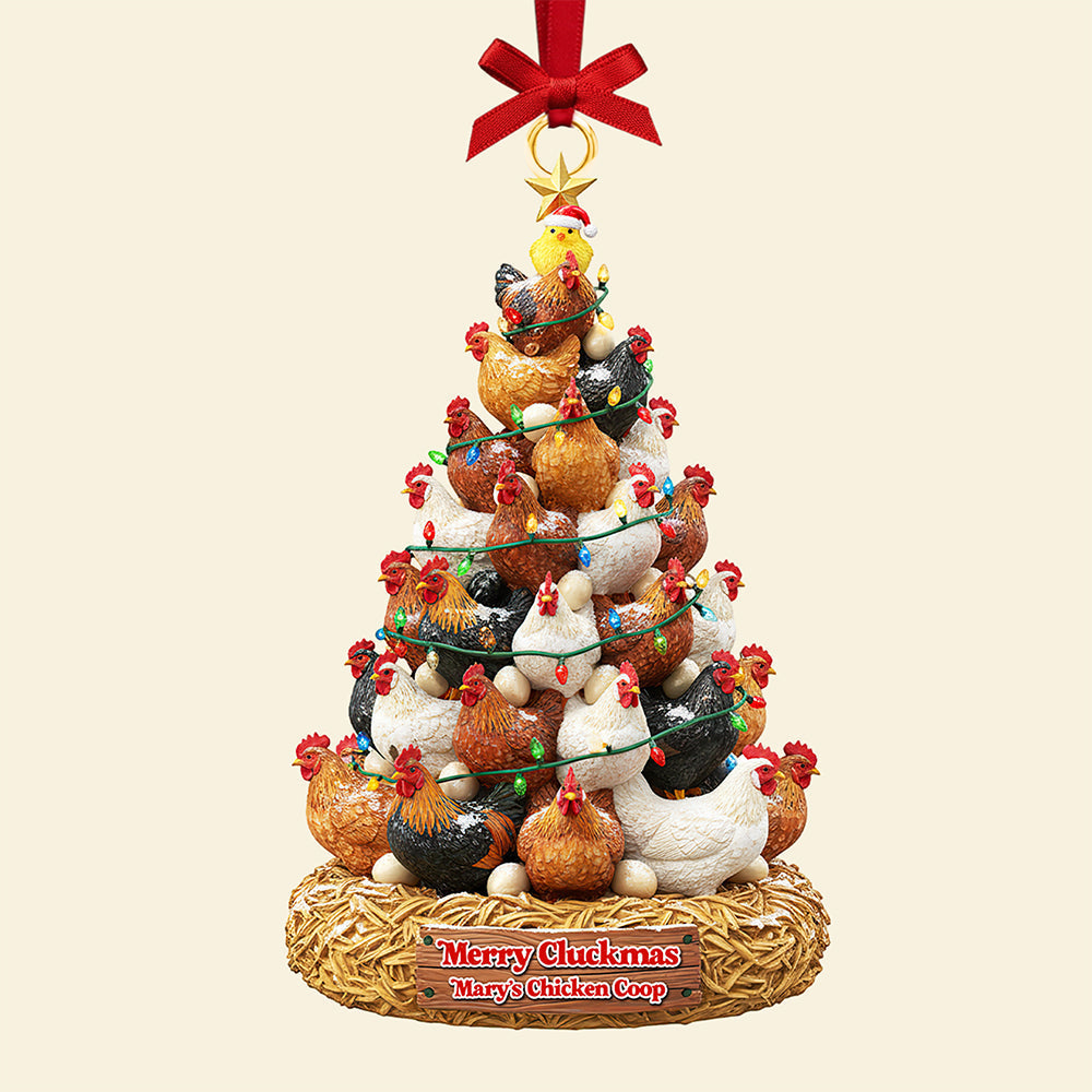 Merry Cluckmas! Personalized Christmas Ornament for Chicken Lovers Ornament PopCulturePrints