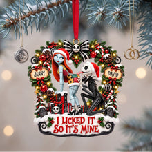 Load image into Gallery viewer, I Licked It So It's Mine - Spooky Couple Personalized Christmas Ornament Ornament PopCulturePrints
