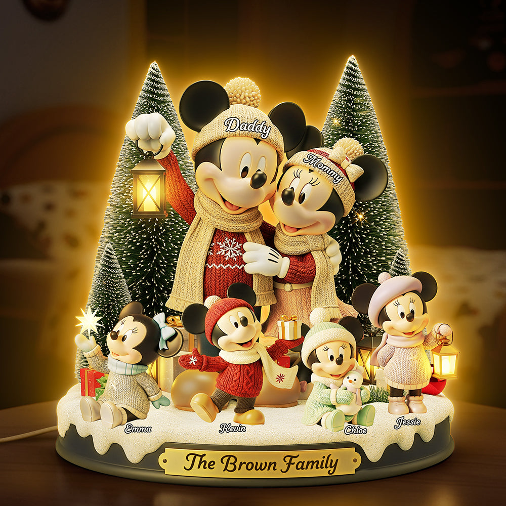 “Bring Home the Magic of Christmas!” - Family Christmas Custom Shape Acrylic Light Box - Personalized Gifts for Family Light Box PopCulturePrints