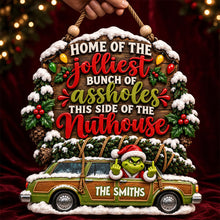Load image into Gallery viewer, Home Of The Jolliest Acrylic Sign - Personalized Christmas Gift for Fun-Loving Families
