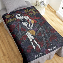 Load image into Gallery viewer, We're Simply Meant to Be - Personalized Spooky Couple Blanket Blanket PopCulturePrints
