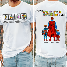 Load image into Gallery viewer, Best Dad Ever - Personalized Gift for Dad with Heroic Design Shirts PopCulturePrints
