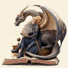 Load image into Gallery viewer, I Kept the Inside Thoughts Inside - Personalized Book Lover Plaque for Book Lovers Shaped Plaques PopCulturePrints
