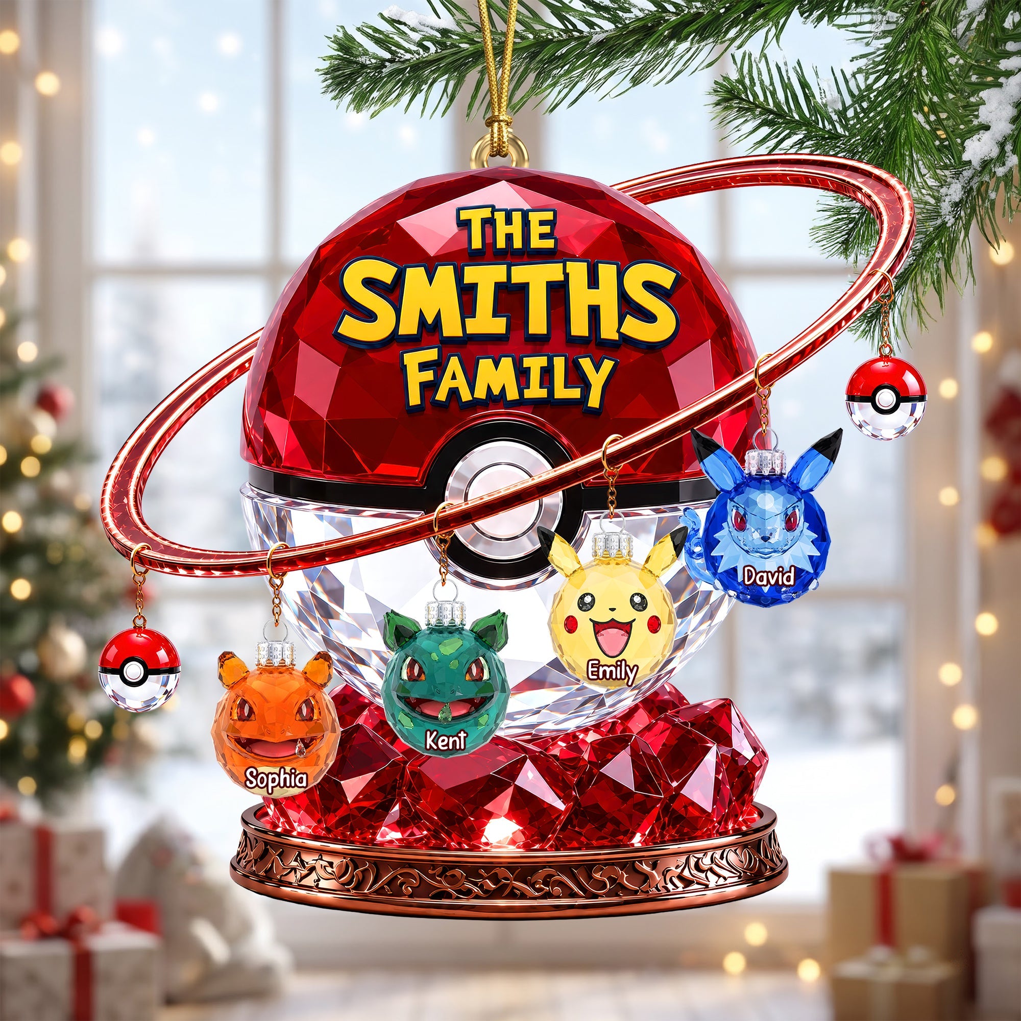 “Celebrate Family Togetherness” - Personalized Creature Family Christmas Ornament