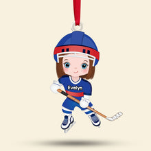 Load image into Gallery viewer, Custom Ice Hockey Player Christmas Ornament for Hockey Lovers
