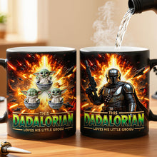 Load image into Gallery viewer, "This Dadalorian Loves His Little Grogu" - Personalized Magic Coffee Mug for Dad and Grandpa Coffee Mug PopCulturePrints
