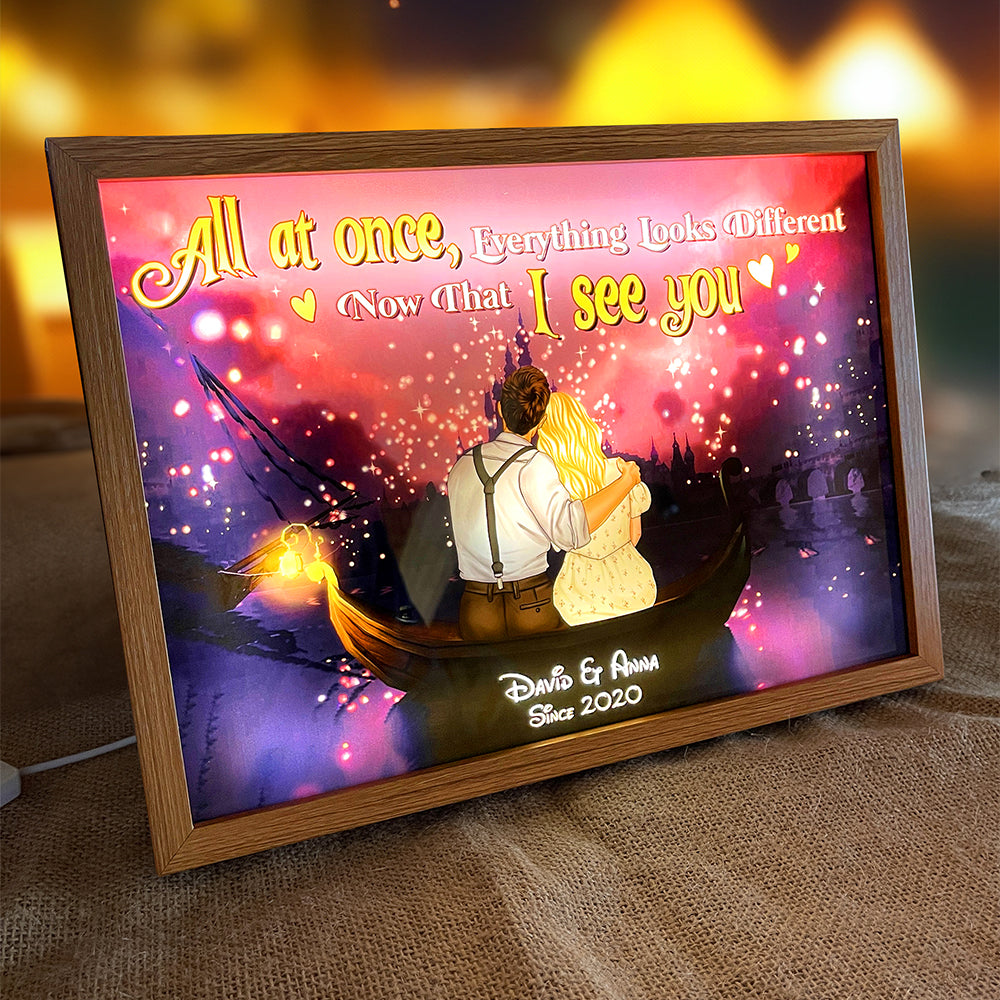 Personalized Starry Night Romance Light Frame for Couples