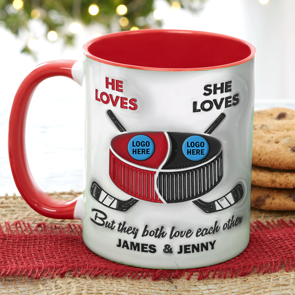 Personalized Ice Hockey Mug for Couples - Unique Valentine's Day Gifts Coffee Mug PopCulturePrints