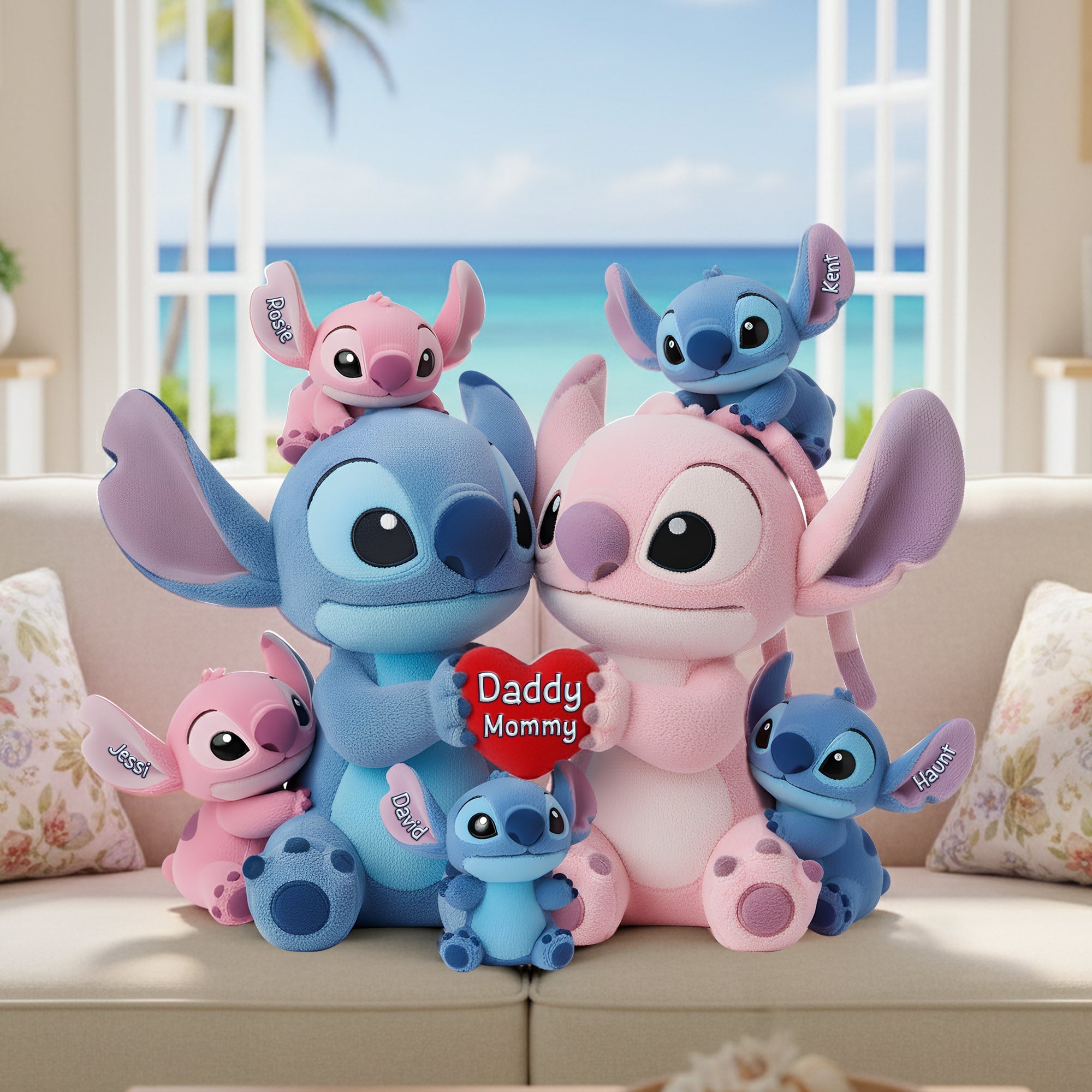 Embrace Family Love with Our Blue Alien Family Shaped Pillow - Personalized Gifts for Every Family Member Pillow PopCulturePrints