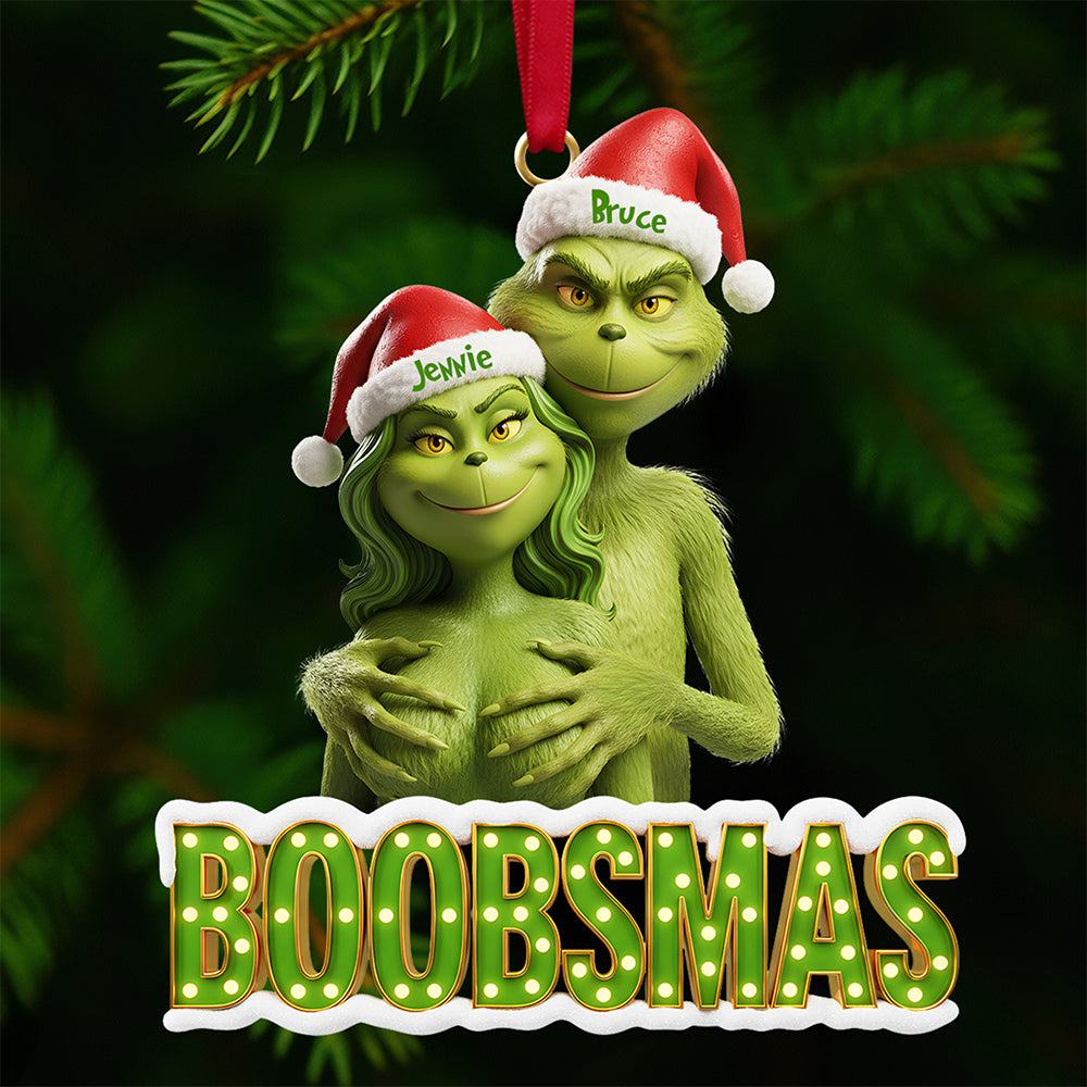 "Celebrate Love and Laughter this Holiday Season!" - Naughty Couple Christmas Tree Ornament - Personalized Gift for Couples, Friends, or Family Ornament PopCulturePrints