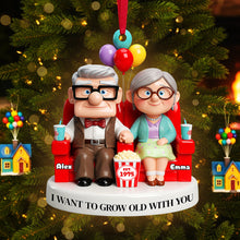 Load image into Gallery viewer, &quot;I Want To Grow Old With You&quot; - Personalized Old Couple Ornament - Unique Gift for Couples, Valentine&#39;s Day, Anniversaries, or Special Occasions Ornament PopCulturePrints
