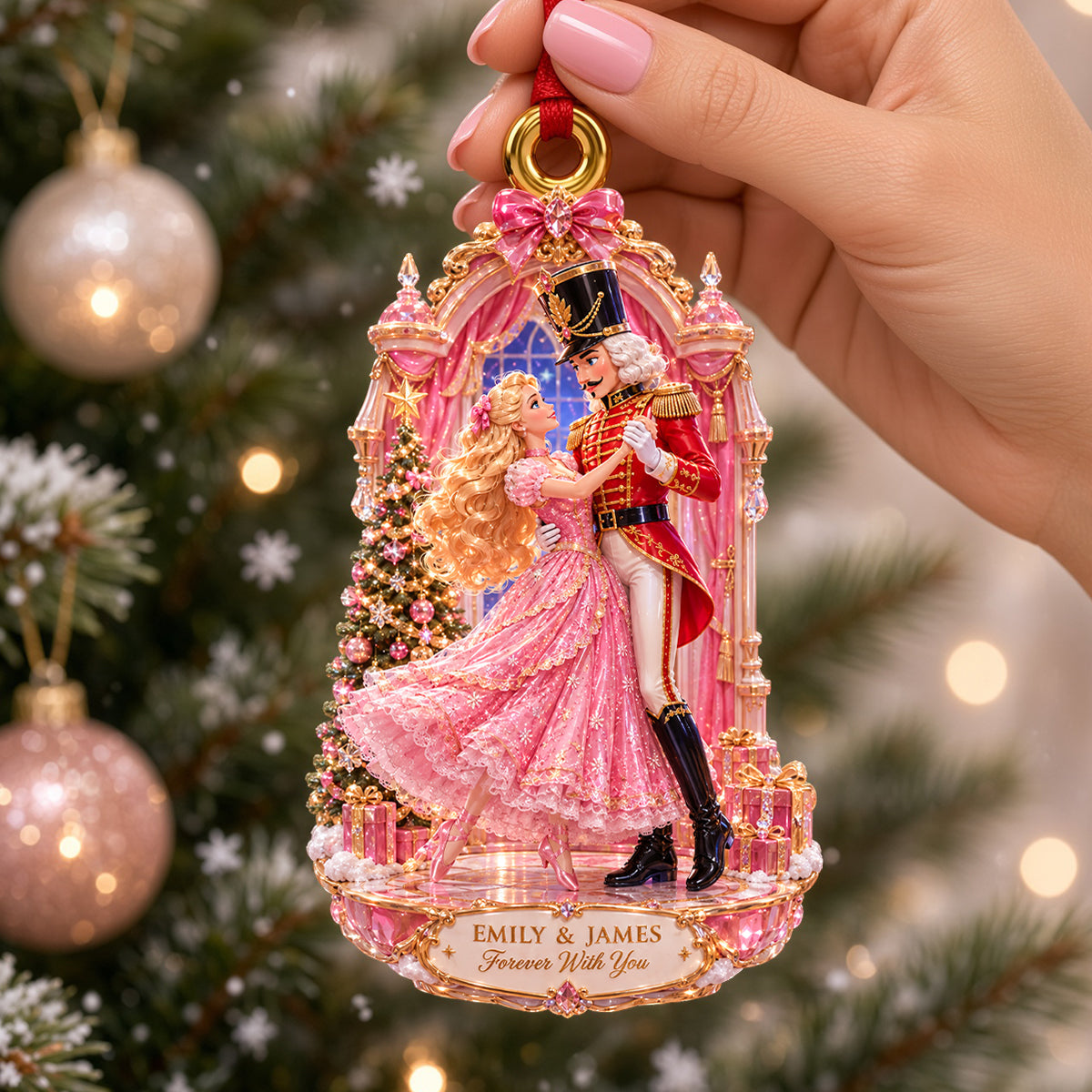 “Forever With You” - Personalized Christmas Ornament for Couples