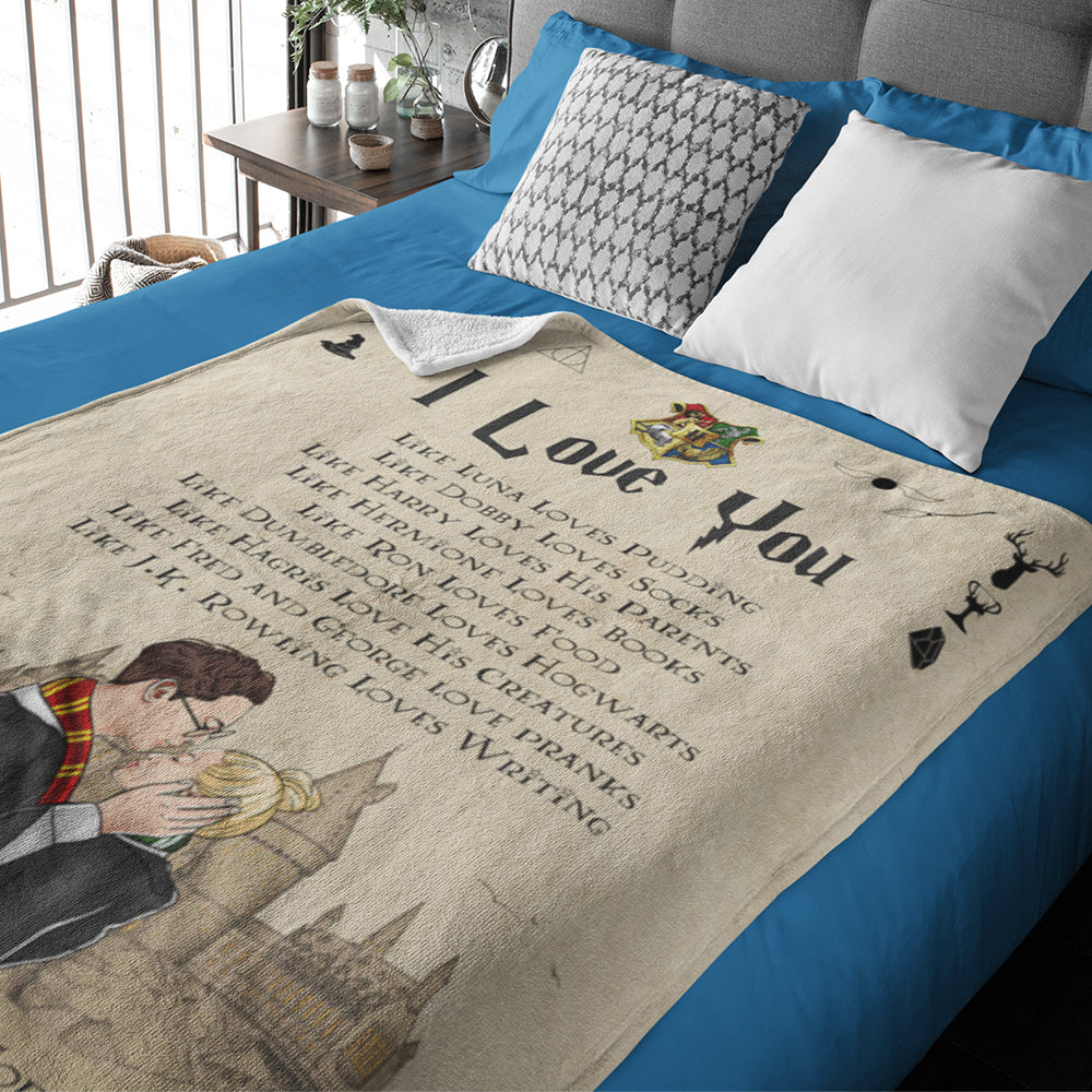 Personalized Wizard Couple Blanket - Magical Love Gift