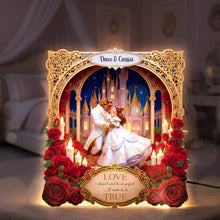 Load image into Gallery viewer, “Love doesn't need to be perfect, It needs to be TRUE” - Personalized Acrylic Light Box for Couples Light Box PopCulturePrints
