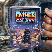Load image into Gallery viewer, “The Best Father In The Galaxy” - Personalized Magic Coffee Mug - Unique Gift for Dad and Grandpa Coffee Mug PopCulturePrints
