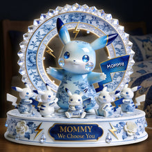 Load image into Gallery viewer, "Mommy, We Choose You!" - Elemental Creatures Toile de Jouy Shape Acrylic Light Box - Personalized Gift for Mom and Grandma Light Box PopCulturePrints
