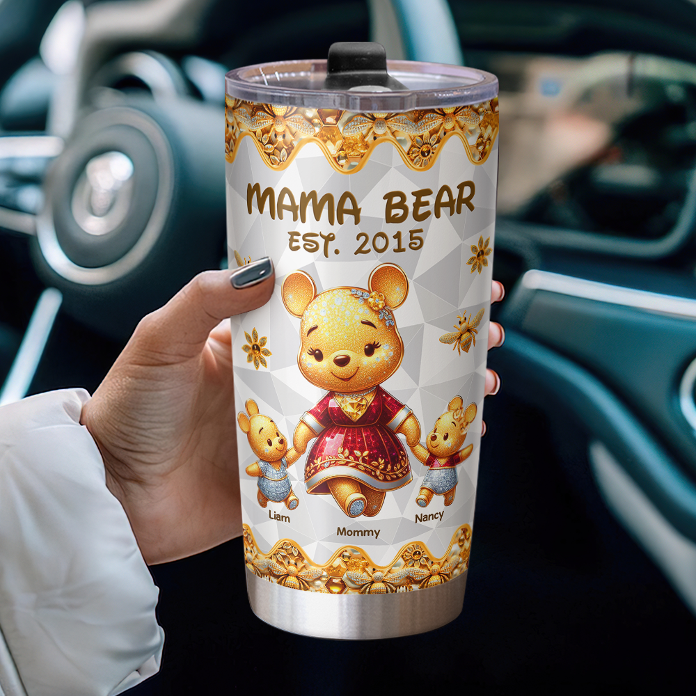 Mama Bear Love: Custom Tumbler for Mom - Perfect Personalized Gift Tumbler Cup PopCulturePrints