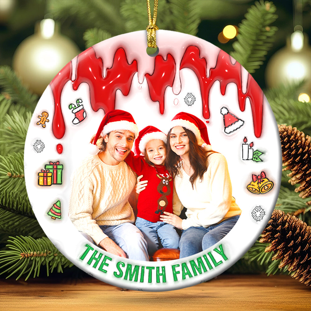 Custom Family Christmas Photo Ornament Ornament PopCulturePrints