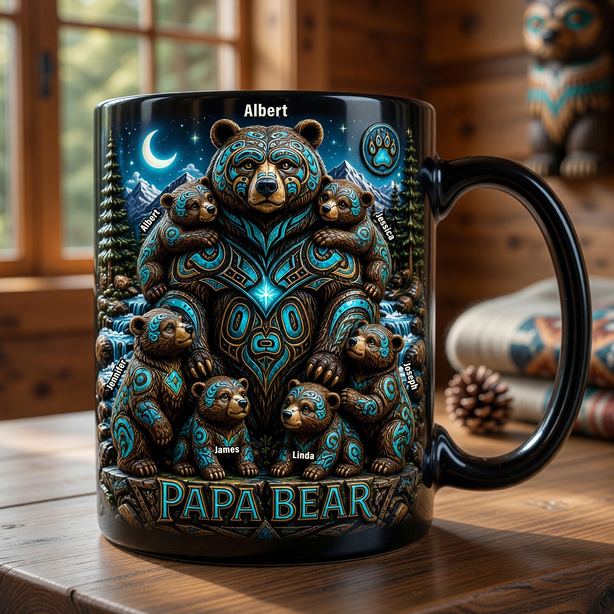 “A Bear-y Special Gift for Dads!” - Native Bear Magic Mug, Personalized Gift for Dads, Grandpas, and Fathers Coffee Mug PopCulturePrints