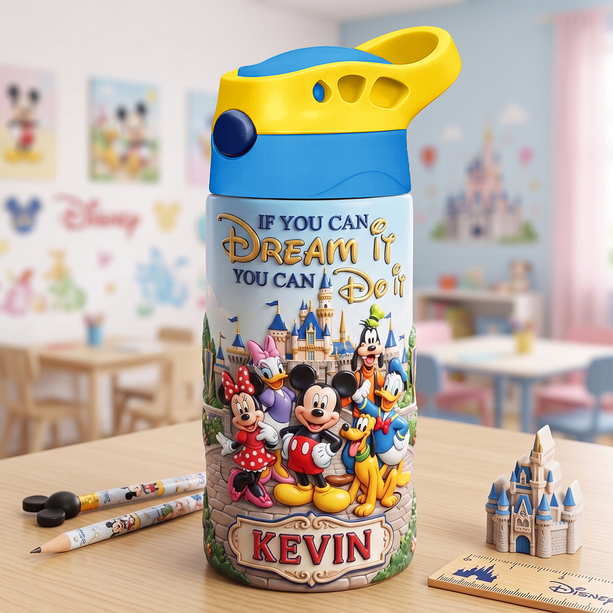 If You Can Dream It You Can Do It - Colorful Personalized 12oz Kid Tumbler Tumbler Cup PopCulturePrints