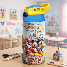 Load image into Gallery viewer, If You Can Dream It You Can Do It - Colorful Personalized 12oz Kid Tumbler Tumbler Cup PopCulturePrints
