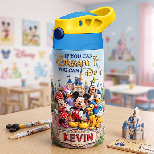 If You Can Dream It You Can Do It - Colorful Personalized 12oz Kid Tumbler Tumbler Cup PopCulturePrints
