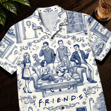Load image into Gallery viewer, Get Cozy with Friends - Personalized Toile de Jouy Hawaiian Shirt - Unique Gift for Best Friends &amp; Loved Ones
