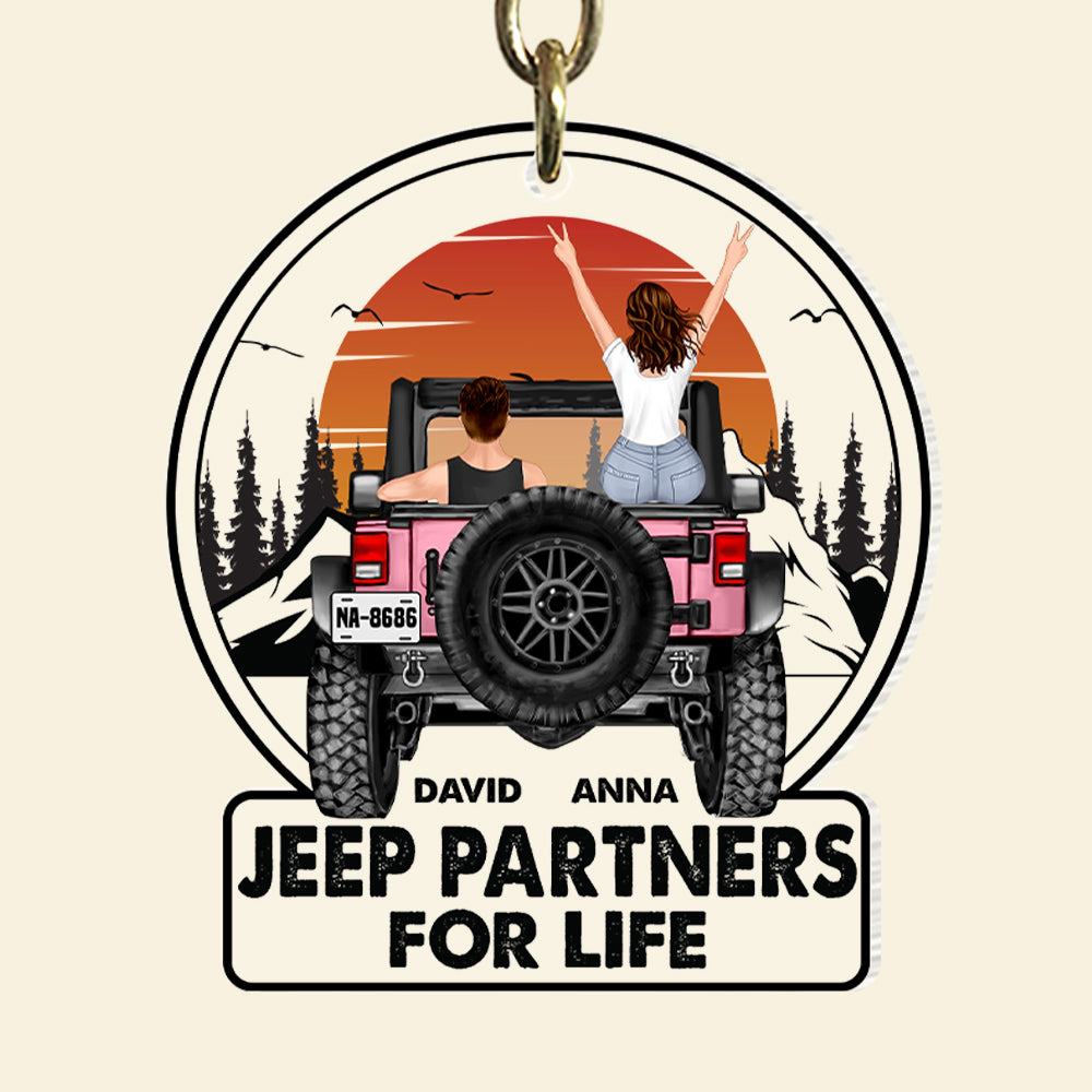 Personalized Jeep Partners for Life Keychain