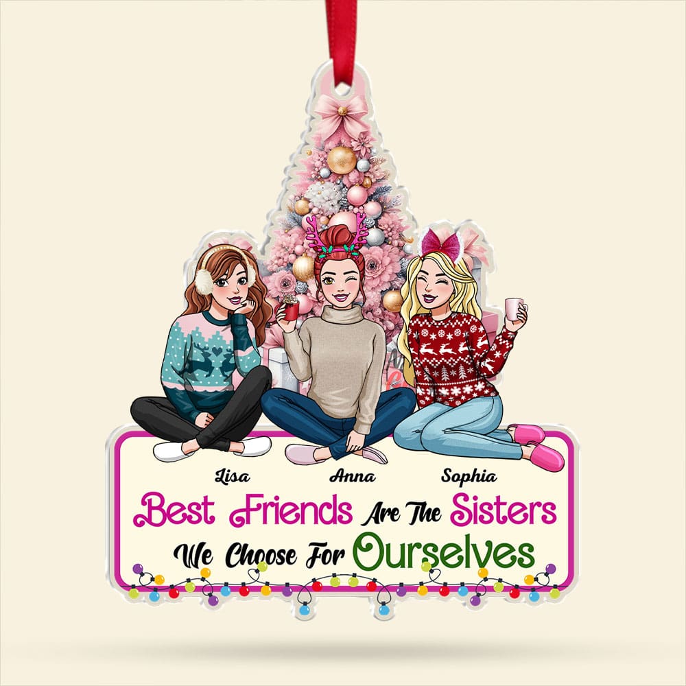 Personalized Best Friends Christmas Ornament - Customizable Friendship Gift Ornament PopCulturePrints