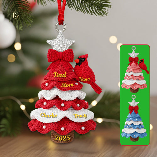 “Celebrate Family Moments” - Personalized Family Christmas Tree Acrylic Ornament - Unique Gift for Parents, Grandparents, and Loved Ones Ornament PopCulturePrints