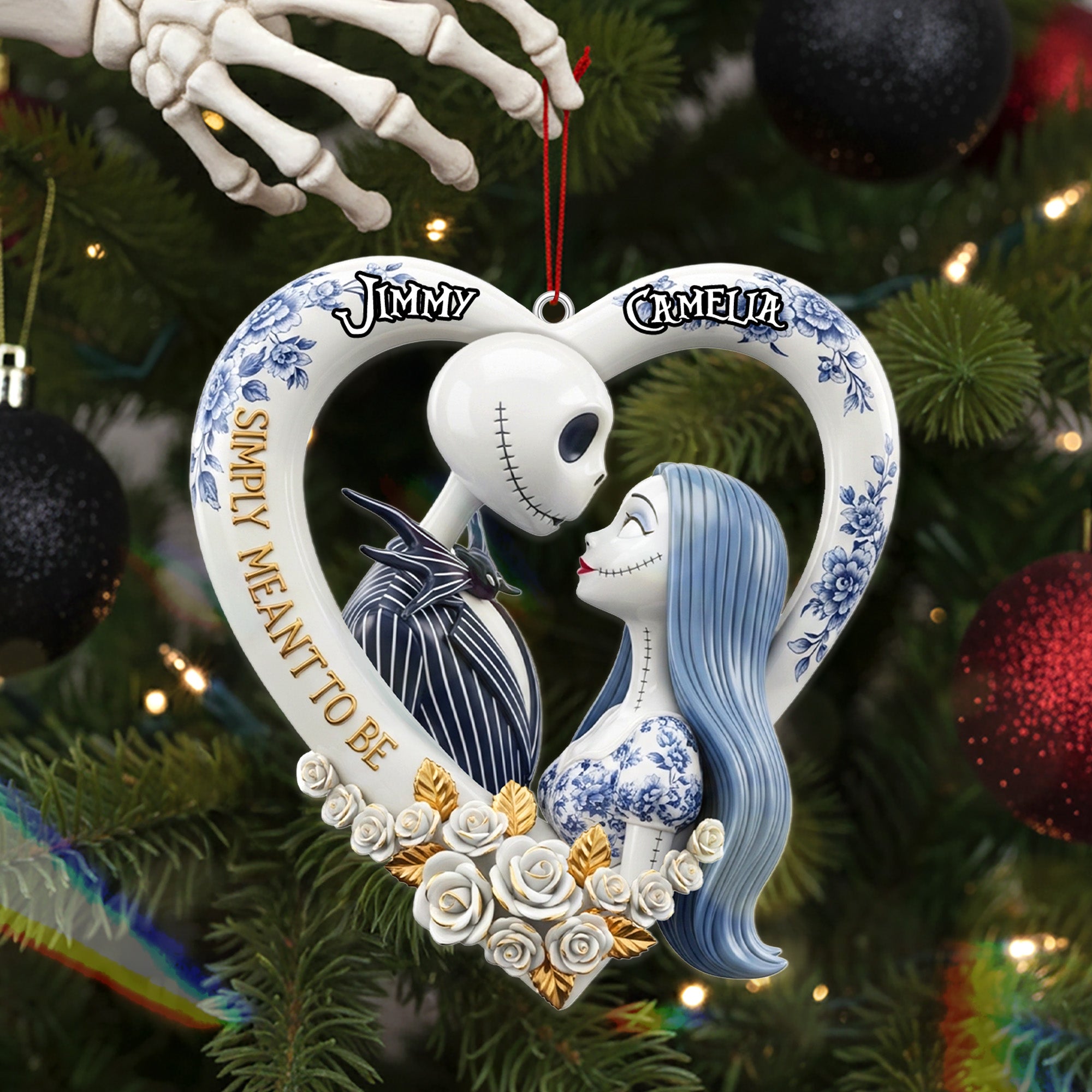 "Simply Meant To Be" - Personalized Couple Acrylic Ornament - Perfect Gift for Christmas, Couples, and Loved Ones Ornament PopCulturePrints