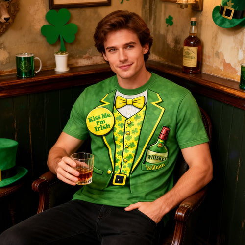 Kiss Me, I'm Irish - Personalized St. Patrick's Day Shirt for Fun Lovers AOP Products PopCulturePrints