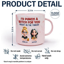 Load image into Gallery viewer, I'd Punch A Bitch For You - Personalized Marble Mug Marble Mug PopCulturePrints
