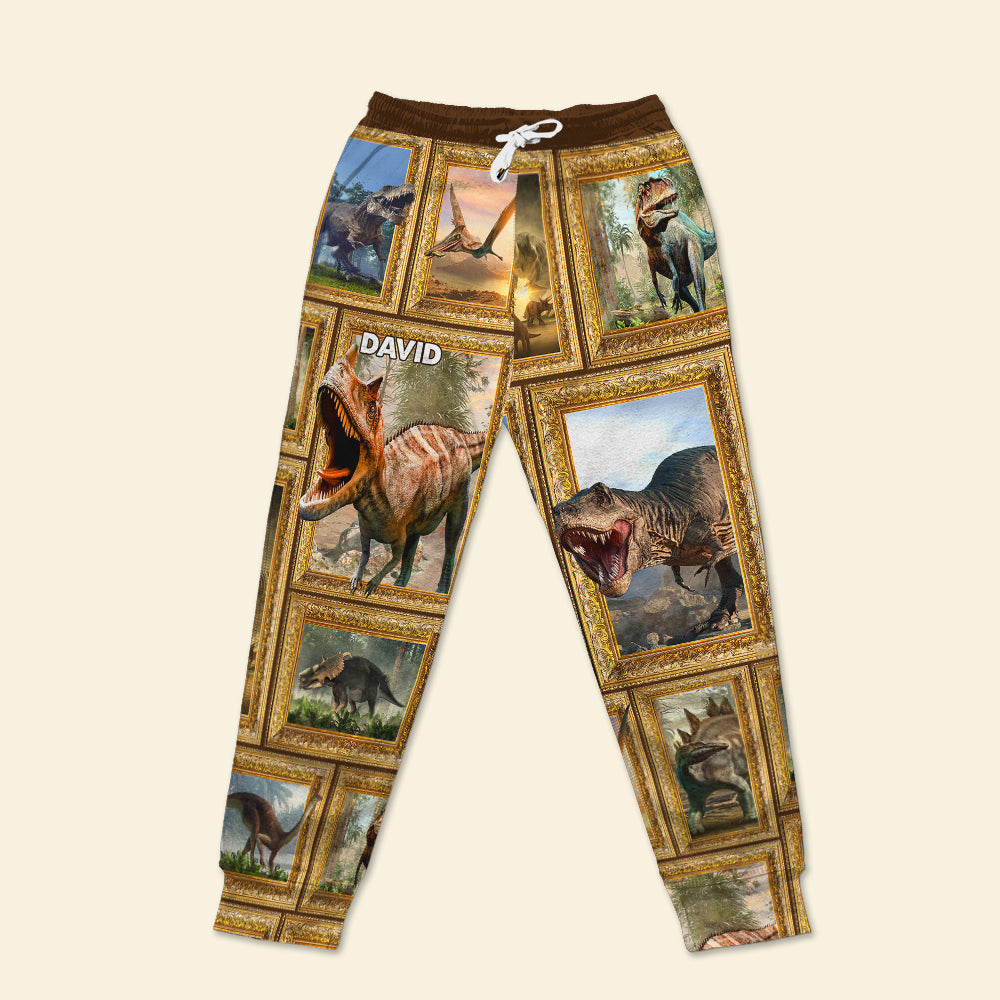 Personalized Dinosaur Lovers Joggers - Unique Custom Sweatpants Shorts and Pants PopCulturePrints