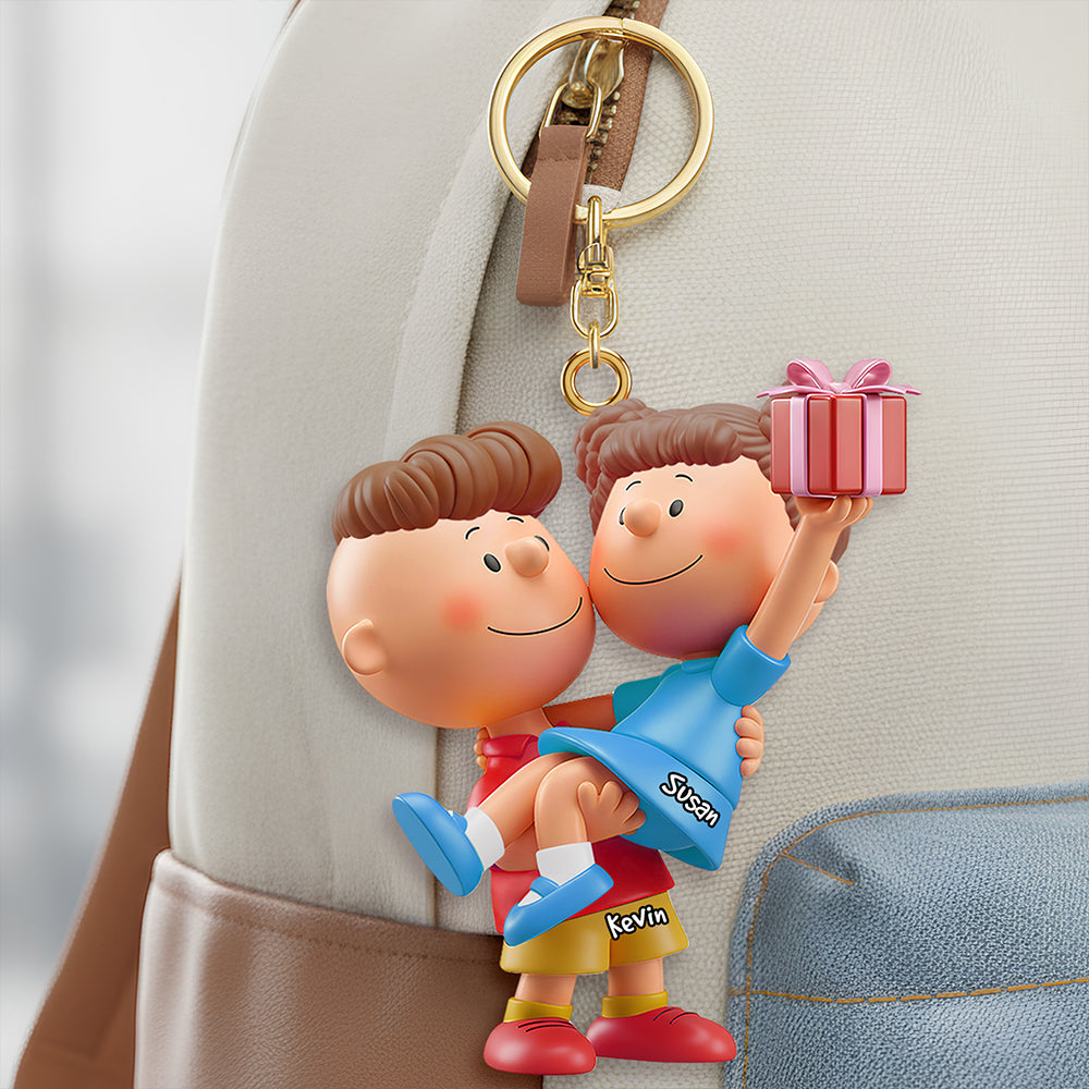 Forever Love Keychain: A Personalized Gift for Couples Keychains PopCulturePrints