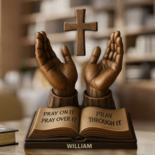 Load image into Gallery viewer, Held In His Hands Acrylic Plaque - Personalized Christian Gifts for Faith and Hope Shaped Plaques PopCulturePrints
