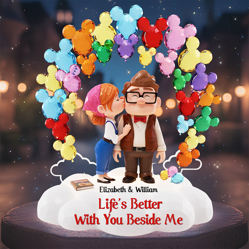 Life's Better With You Beside Me - Personalized Acrylic Light Box for Couples Light Box PopCulturePrints