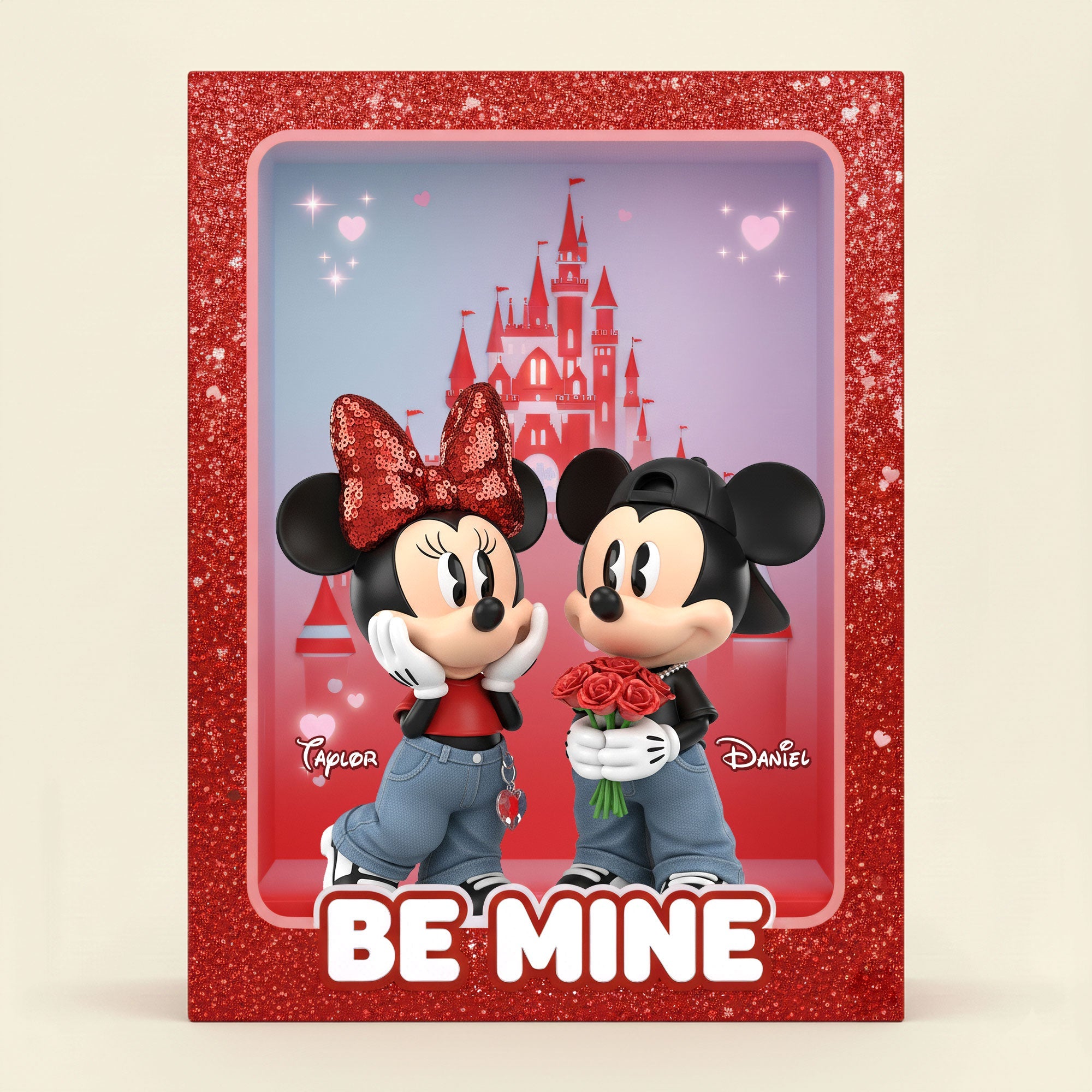 Be Mine - Personalized Couple Acrylic Plaque for Lovers Shaped Plaques PopCulturePrints